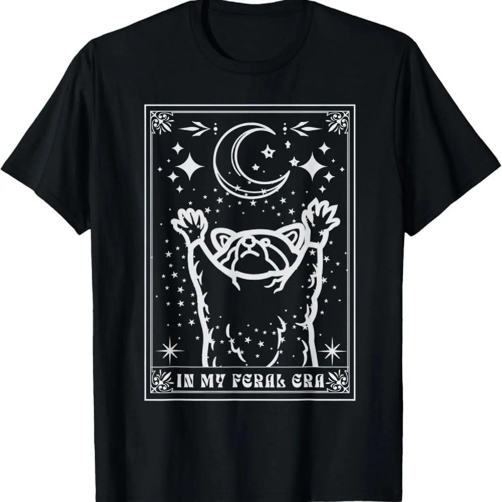 

In My Feral Era Raccoon With Moon Trash Panda T-Shirt XXXXXL чорний