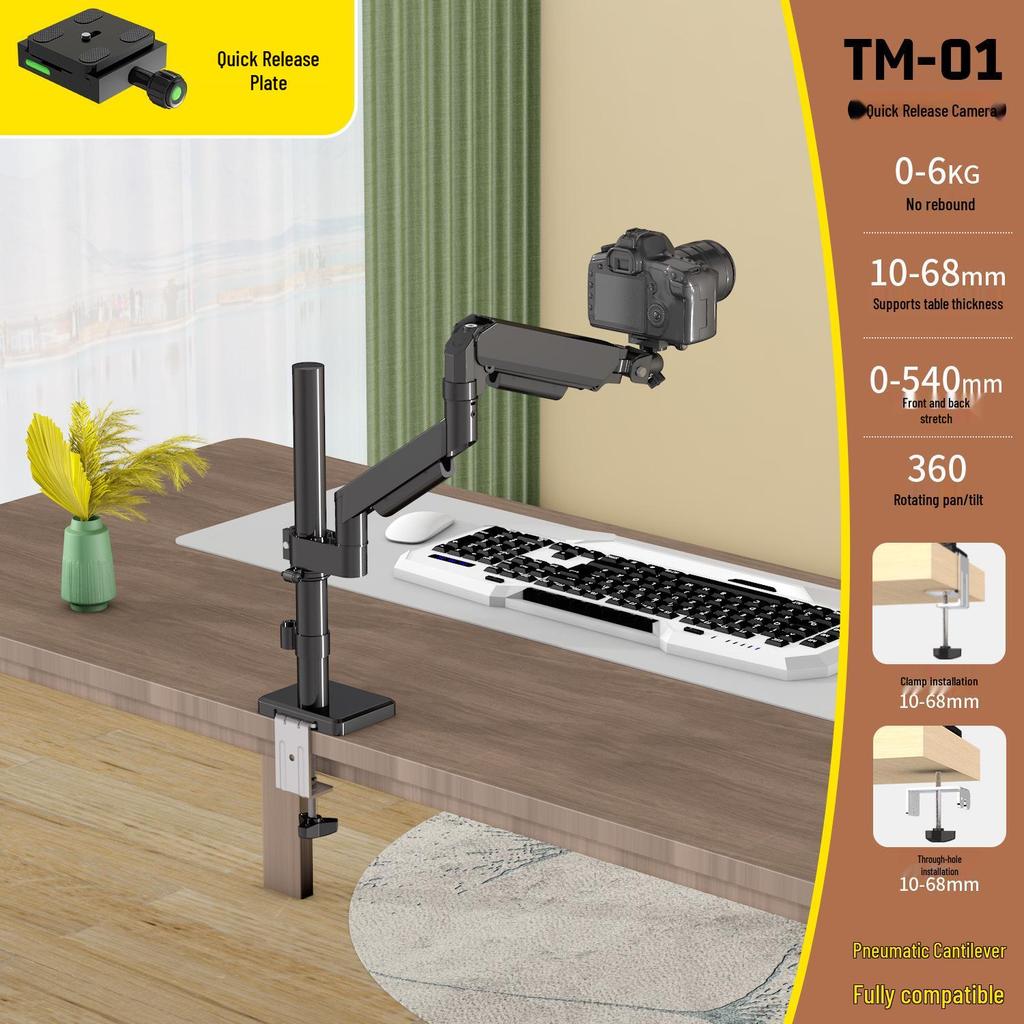 Suporte de Câmera DSLR Overhead Rotativo 360° Universal com Suporte Dobrável Telescópico