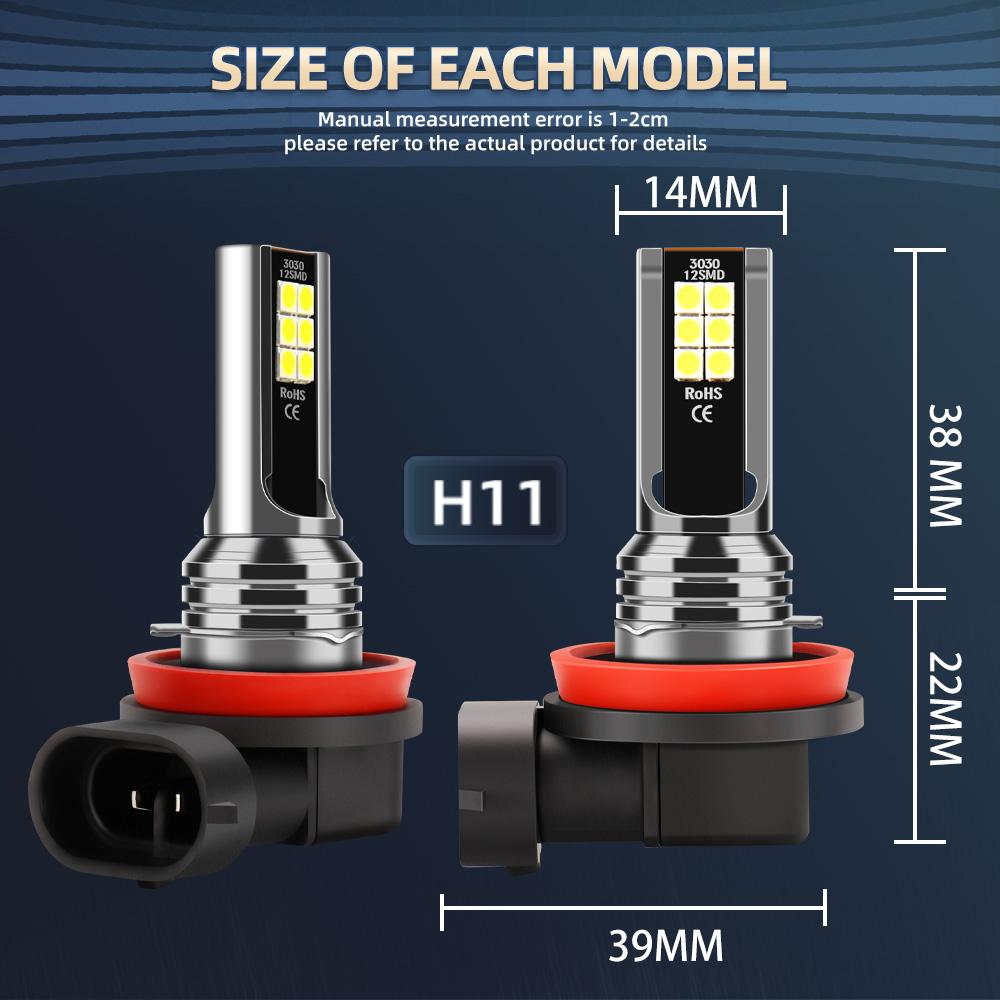 H4 LED Headlights High Low Beam 24000LM 6000K White, Bright 3570 CSP Chip H11 Auto Fog Lamps