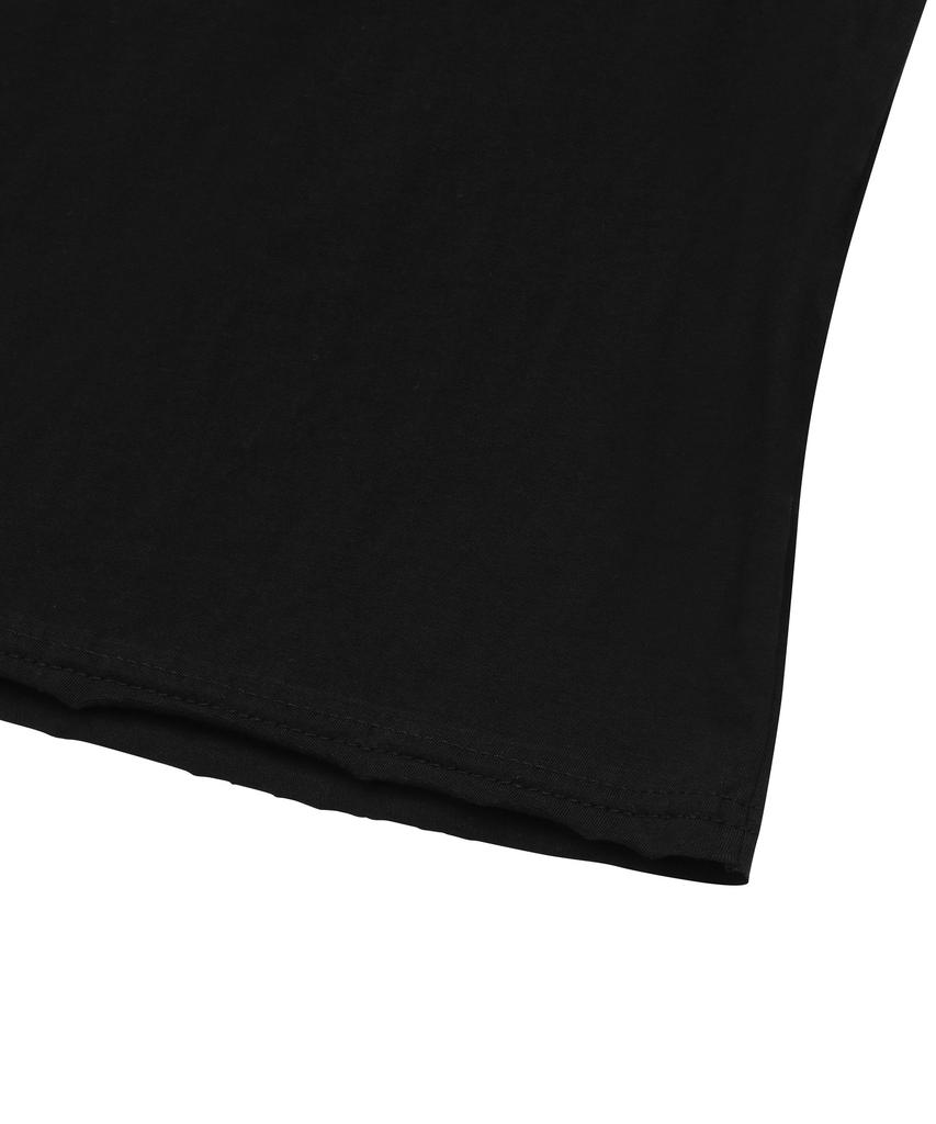 MUCENT Logit Heart Cross Hotfix One Shoulder Short Sleeve Tee (2 Colors)