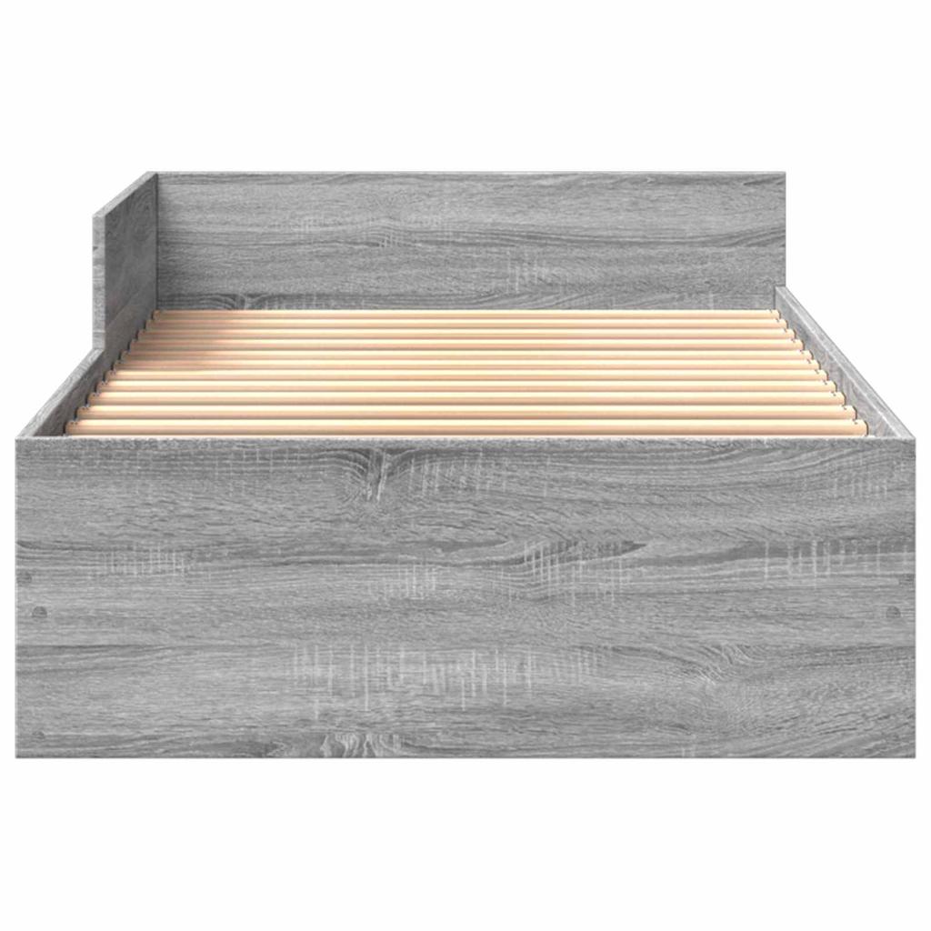 Bed Frame with Headboard Sonoma Grey 80 x 200 cm Engineered Wood