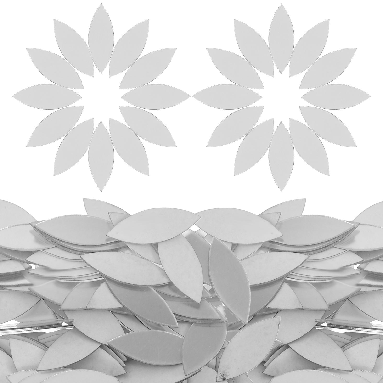 

150 PCS Mirror Sticker Small for Crafts Shapes Ceramic Tile Glass Petal Mosaic Tiles 2.90X1.10X0.10CM