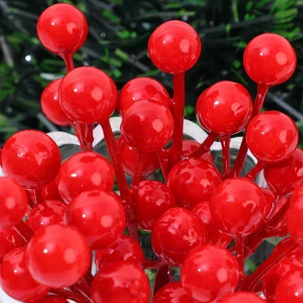 Christmas Simulation Berry Berries Branches Artificial Flower Fruit Cherry Plants Pendant Home Xmas Party Decoration DIY Gift