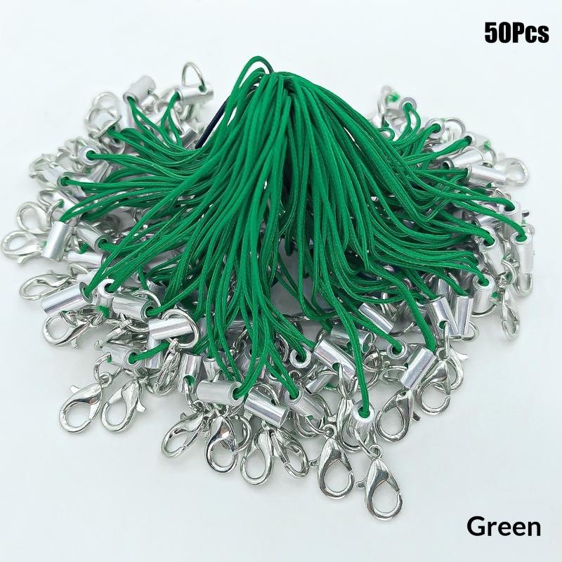 50Pcs Polyester Cord Lobster Clasp Cell Phone Lanyard Cords For Keychain Crafts Handmade Phone Rope Toys Diy Jewelry Making
