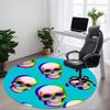 1pc Colorful Skulls Pattern Office Round Rug, Carpet for Office, Gaming, Lightweight Round Floor Mat Yy260208093