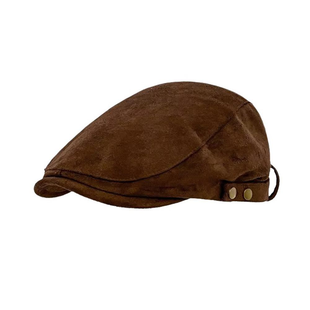 Metal Button Newsboy Cap Slim Face Painter Beret Casual Beret Cap Winter
