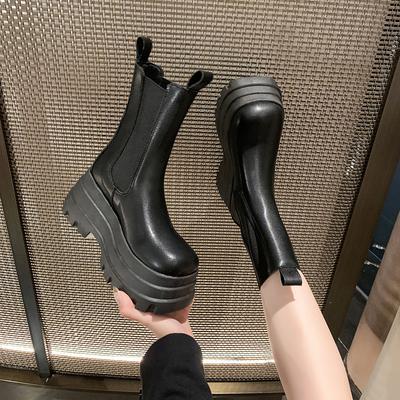 Mode Automne Hiver 2024 Mode Bottes Femme de Haute Qualité à Fermeture Éclair Latérale Talon Carré Bout Rond Chaussures d'Extérieur pour Femmes Botines Mujer