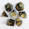 Mixed Color Glitter Dnd Dice Polyhedron Dice Set 7-Piece D4 D6 D8 D10 D10% D12 D20 For Rpg Role Playing Game Math Teaching