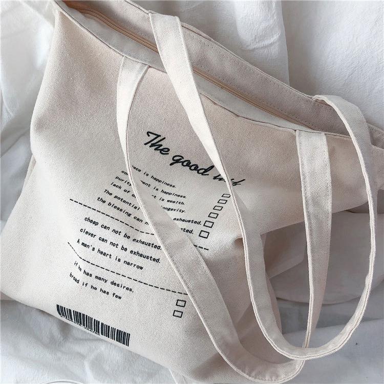 Borsa a tracolla in tela di grande capacità Borsa a tracolla riutilizzabile in tessuto di cotone per borse da spiaggia da donna