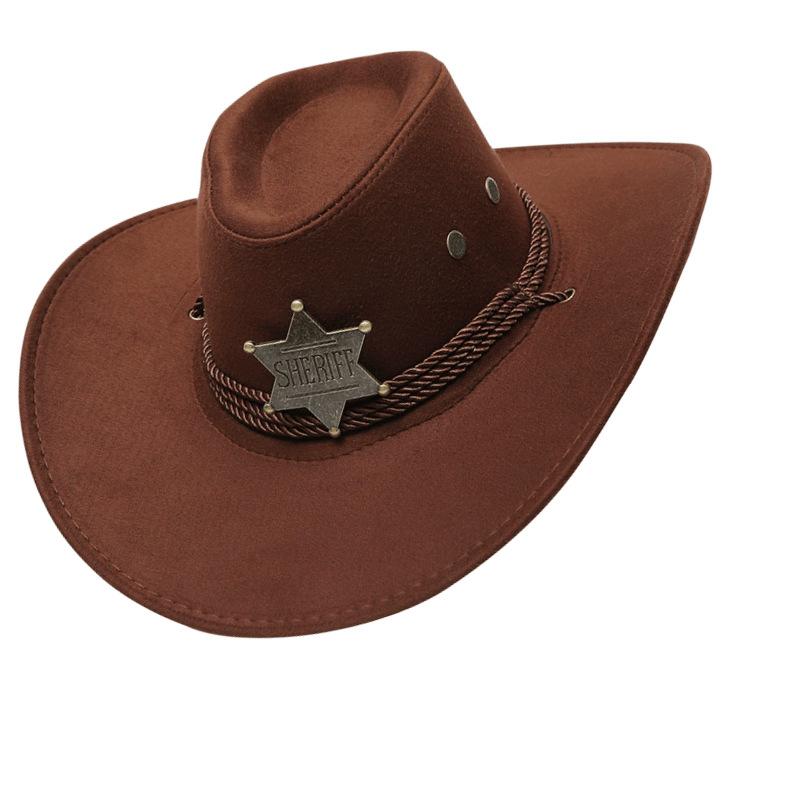 American western cowboy hat children's outdoor sunshade big brim riding hat showing face small retro sunscreen hat