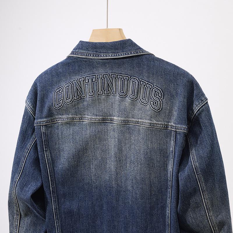 Men's High-Quality Classic Blue Denim Jacket - Autumn/Winter Collection