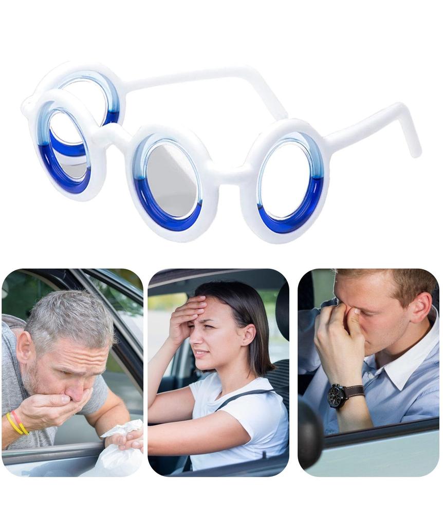 Motion Sickness Glasses, Anti Motion Sickness Glasses, Easy to Use Motion Sickness Band 2 Pcs Ultra-Light Portable Airsick Sickness Seasickness G