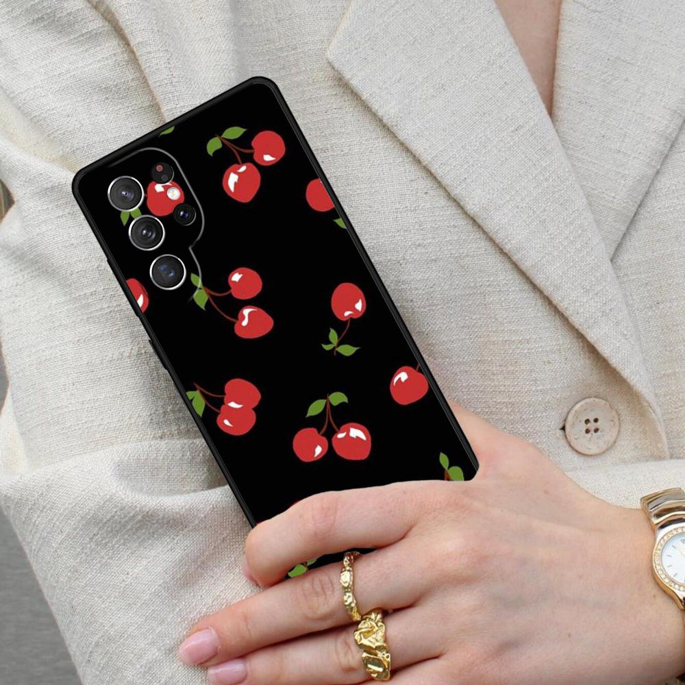 Red Cherry Summer Fruit Cell Phone Case for Samsung Galaxy S26 Ultra S25 S24 S23 S22 S21 S20 Note10 Cover