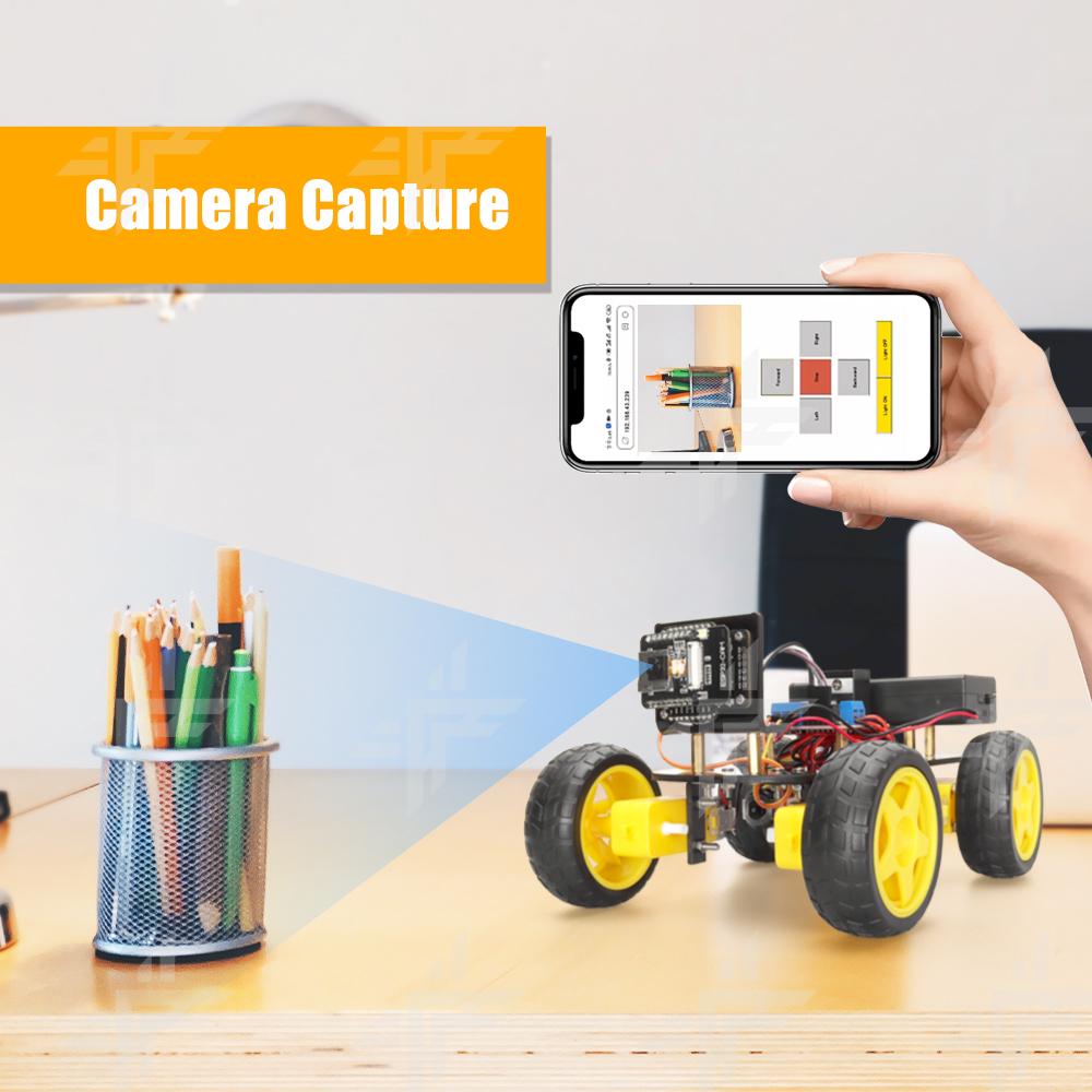 Tscinbuny Smart ESP32 Camera Robot Car Kit Programmable Robot Educational Kit Electronic Kits Robot for Arduino Programming
