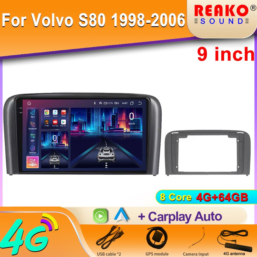 Carplay Android Auto Autoradio für Volvo S80 1998-2006 2 din Multimedia-Player Autoradio Kopfeinheit Navigation Stereo Audio