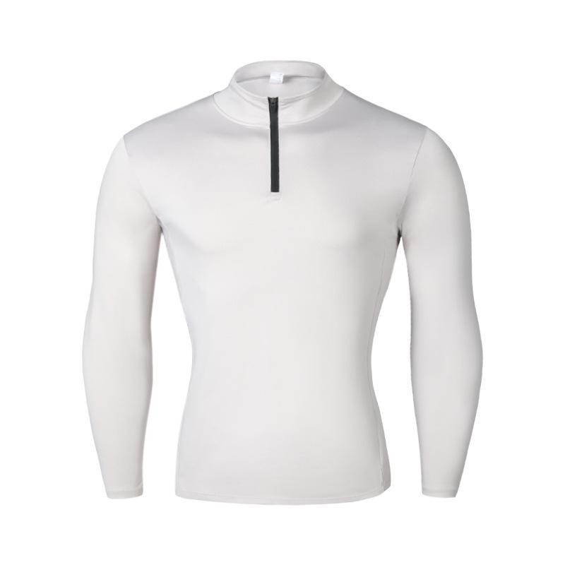 Men's Stand Collar Zipper Long Sleeve Fitness Top - Autumn/Winter Running & Sports