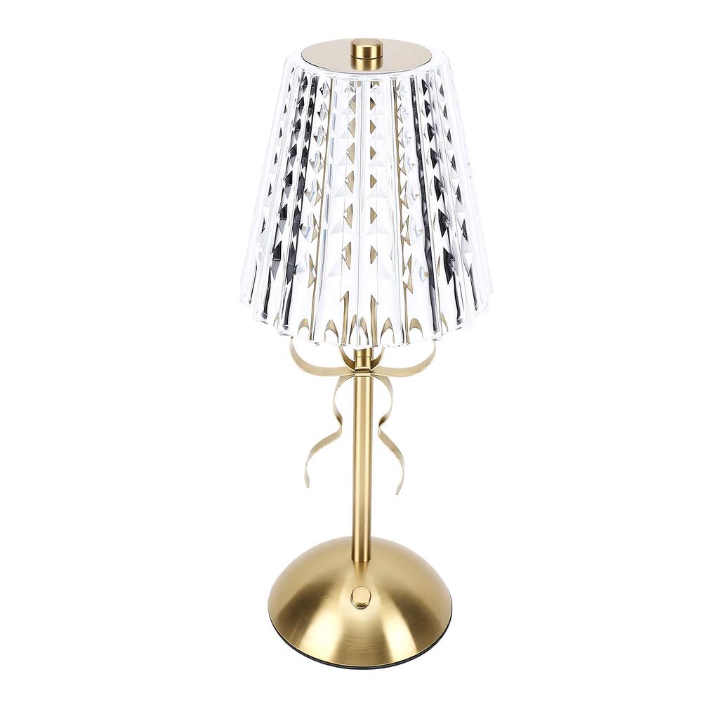 Table Lamp Cordless Rechargeable Vintage Desk Lamp with Bow for Bedroom Living Room Dining Room