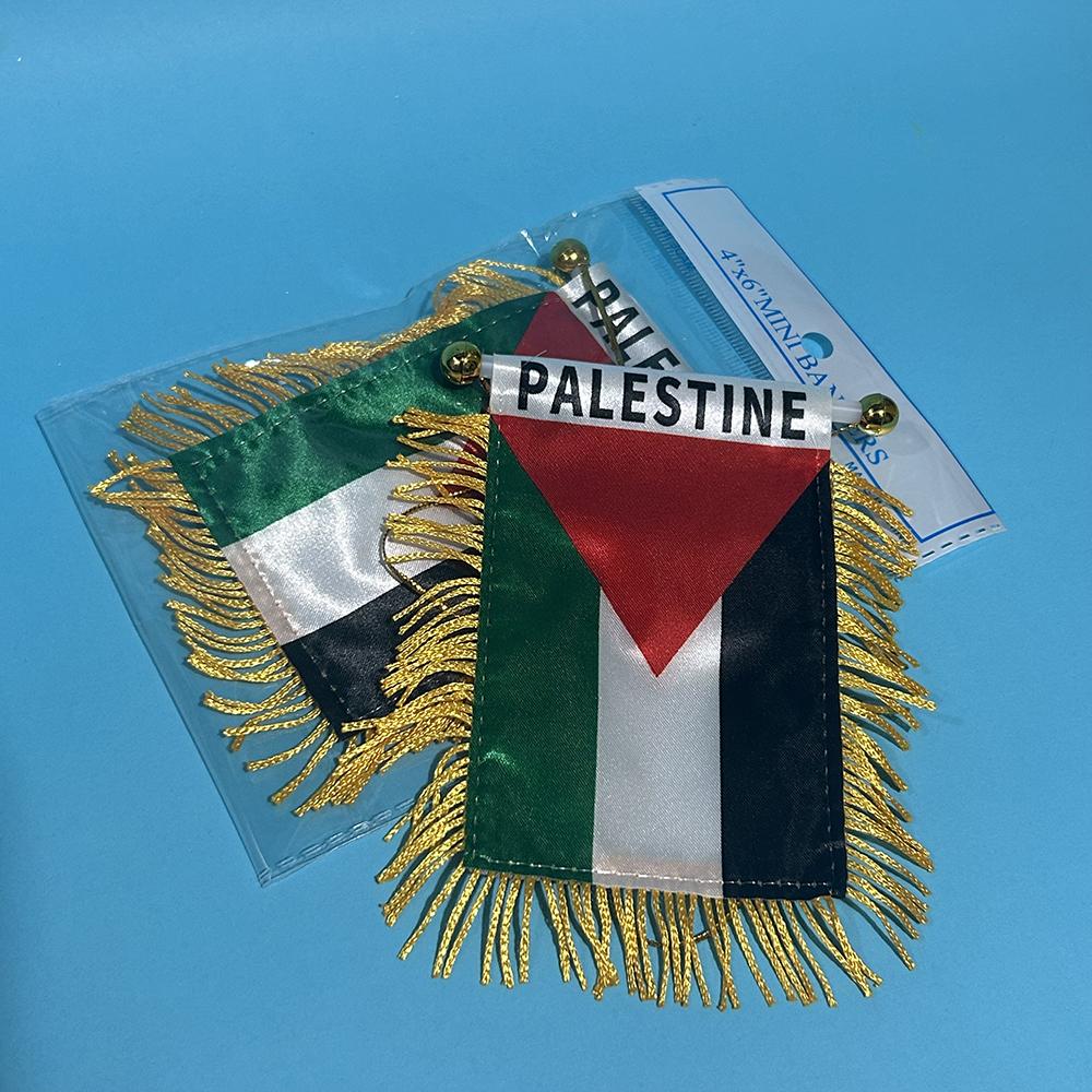 SKY FLAG Palästina Auto Fensterflagge 8*12cm Polyester beidseitig bedruckt Palästina Hänge-Wimpel Flaggen Palästina Mini Flagge