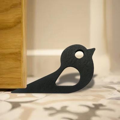 Wood Door Stopper Bird Shaped Wedge Non-Slip Door Stop Prevents Slamming Door Stopper Fit for Door Bottom Seam
