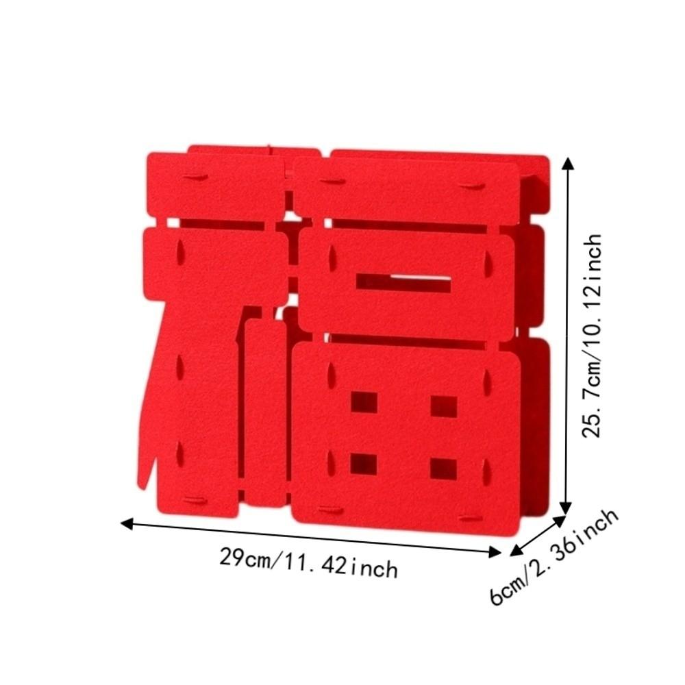3D Goat Year Desktop Ornament Red Blessing 2027 New Year Lucky Decoration flocked cloth Traditional Fu Character Ornament