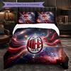 Set Lenzuola AC Milan Modello 3 Pezzi Morbida Copripiumino in Microfibra con Federe per Camera da Letto