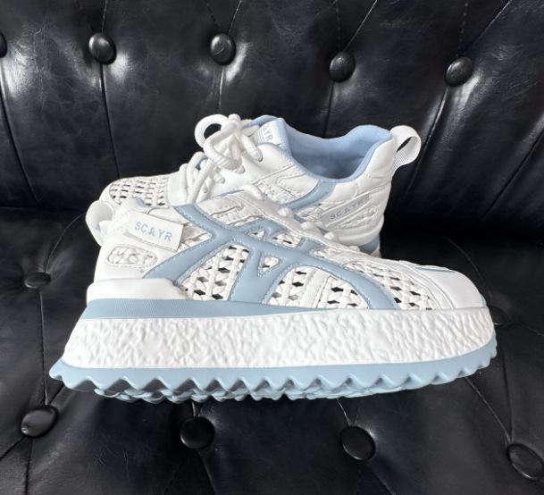 Fashion Women's Platform Sneakers Luxury Mesh Breathable Sports Running Shoes Height Increase Comfortable Fashion Lace-up Casual Shoes