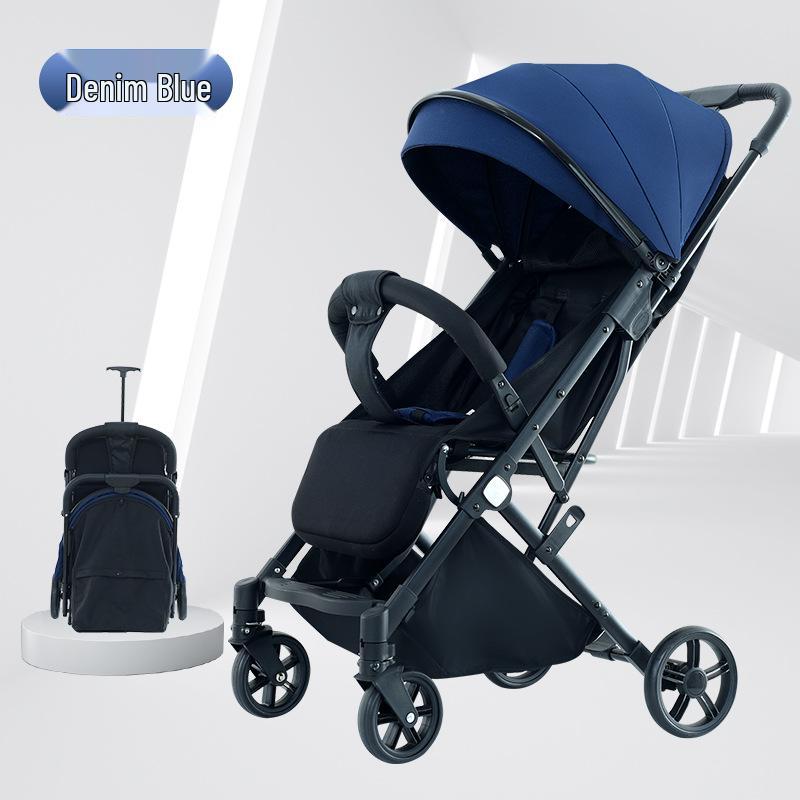 Lightweight Baby Stroller: Sit and Lie, One-Key Fold, Four-Wheel Shock Absorption, Outdoor Umbrella Car.