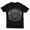 Demon Skulls T Shirt Mens Gothic Rock Biker Skull Goth Skeleton Gift Top#P1#Or#A