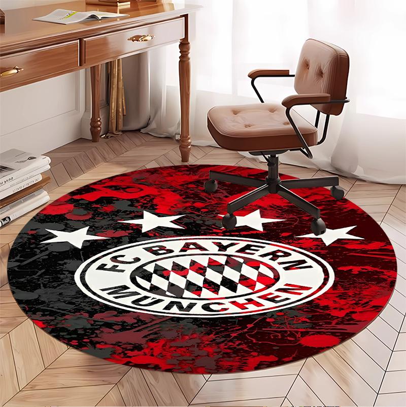 FC Bayern Muster Runder Teppich, Innen-/Außenmatte, für Picknick, Spielzimmer, Schlafzimmer, Büro, Wohnzimmer, Heimdeko Teppich, Geburtstagsgeschenk