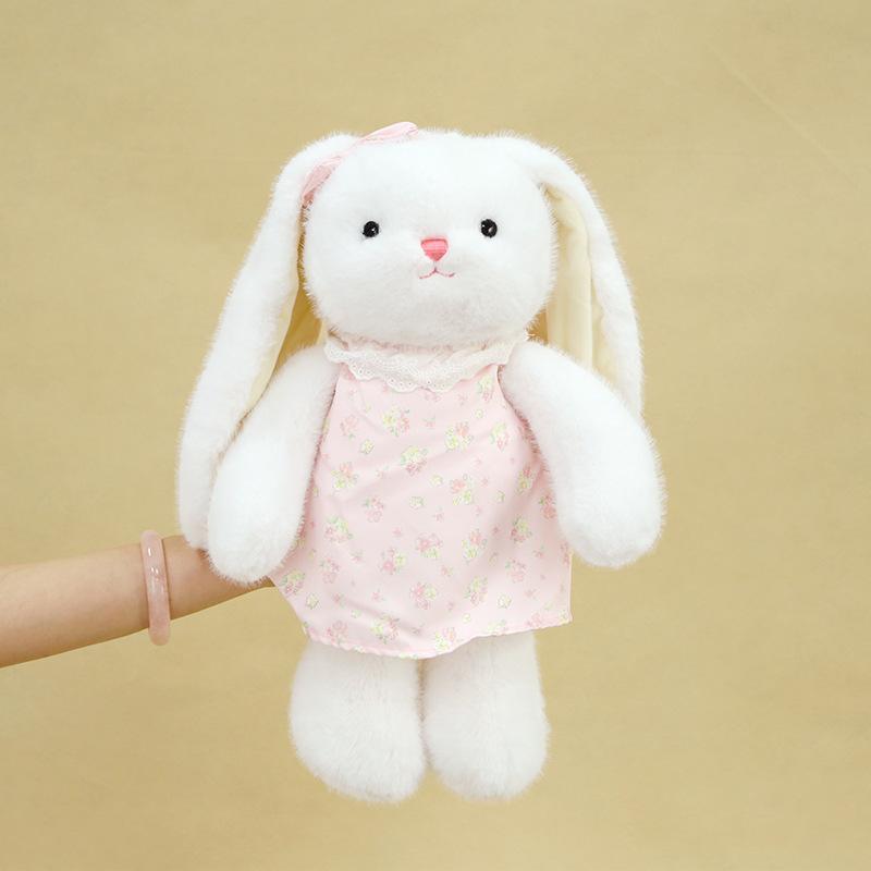 Wear Skirt Little White Rabbit Doll Children Sleep with Throw Pillow Long-eared Rabbit Plush Toy