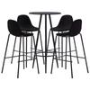 Day and Night - Day and Night High Table and Stools Set 5 Pieces Black Fabric