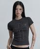 Aejeuyua Cross Hotfix T-Shirt Charcoal