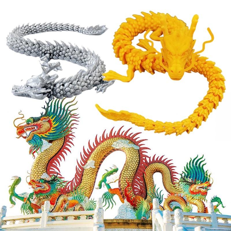 Kreatives Modellhandwerk eines chinesischen Drachen mit beweglichen Gelenken