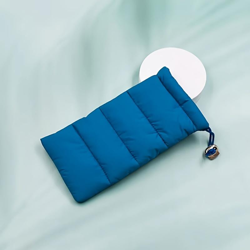 1pc Soft Quilted Nylon Eyeglass Case, Soft Padded Drawstring Glasses Pouch, Protective Spectacle Storage Bag