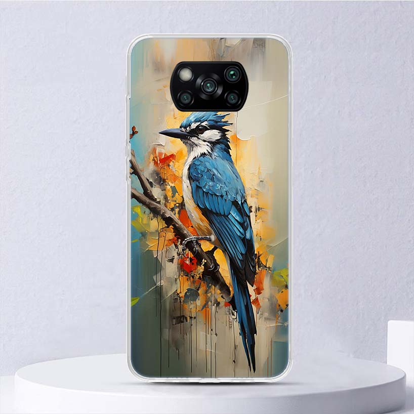 Animal Oil Painting Bird Soft Case For Xiaomi Poco X7 X6 X5 X4 X3 Nfc F7 Ultra F6 F5 Pro Phone Cover F4 Gt F3 M5S M4 M3 M5 M6 Co