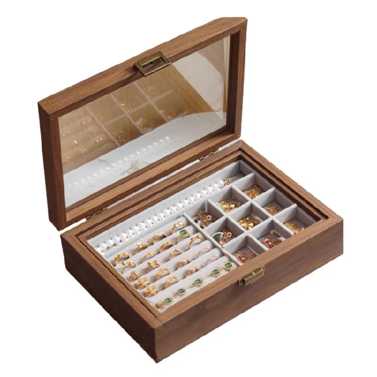 Schmuckaufbewahrungsbox mit Fächern Multifunktionaler Organizer für Ohrringe Armbänder Halsketten Eleganter Schmuckhalter