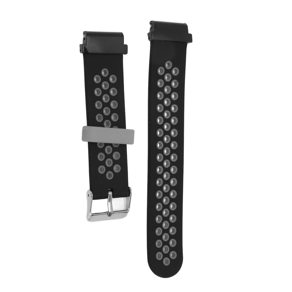 20mm Silicone Watchband Breathable Water Resistant Comfortable Wrist Strap for Garmin Fenix 7S 6S 5S Black Gray