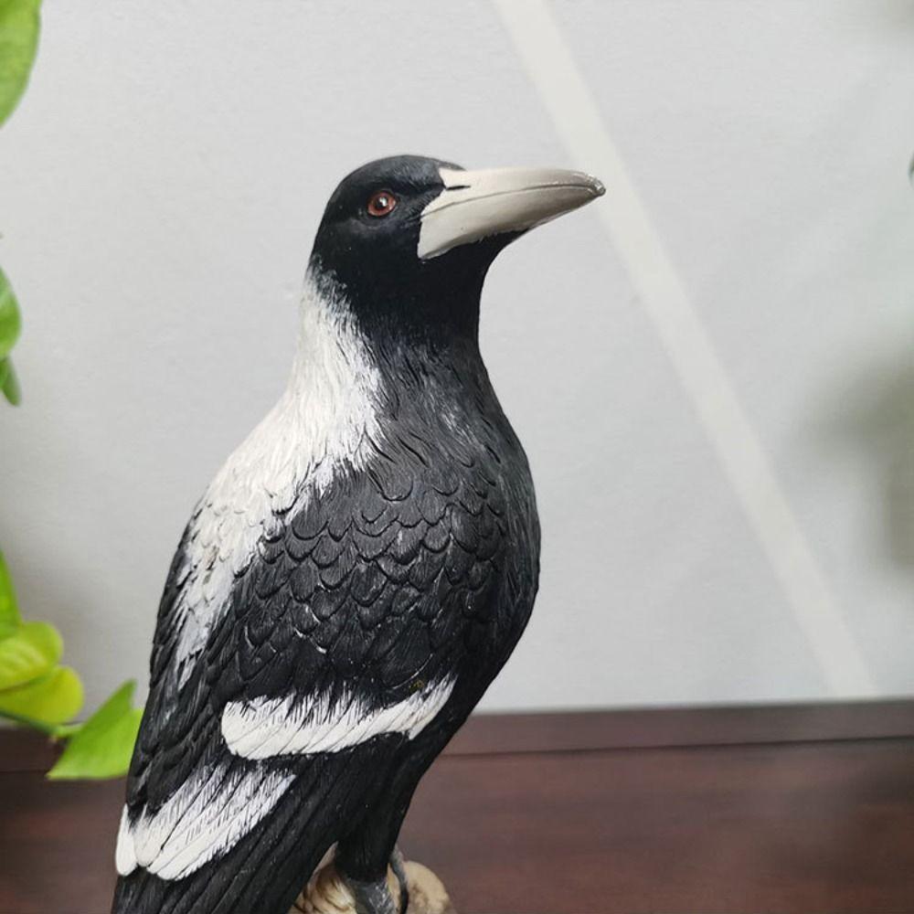 Cute Magpie Model Sculpture Resin Bird Statue Animal Miniatures Figurine  Living Room