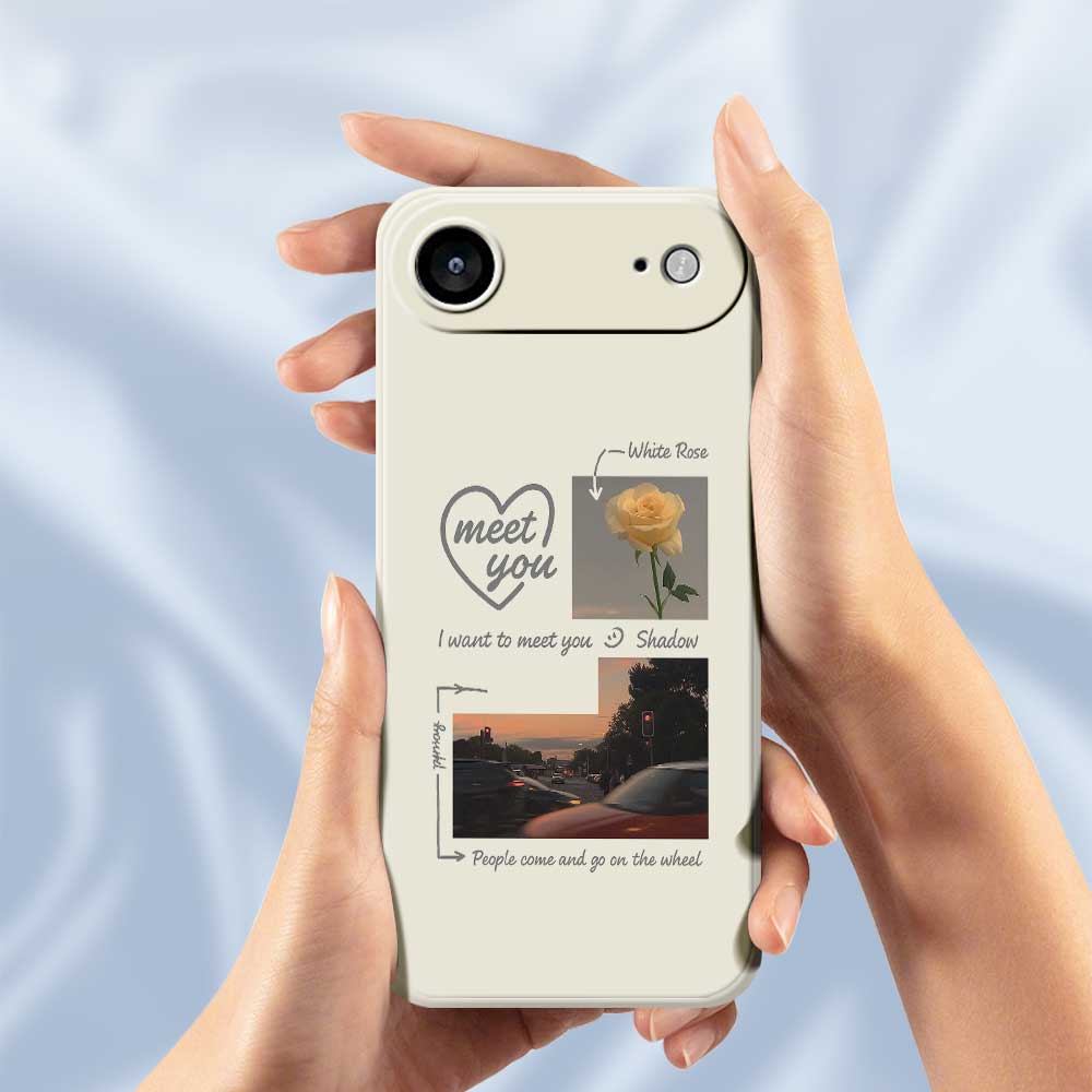 For iPhone 17 Air Case Meet You Photo Pattern Printing Straight Edge TPU Phone Back Cover