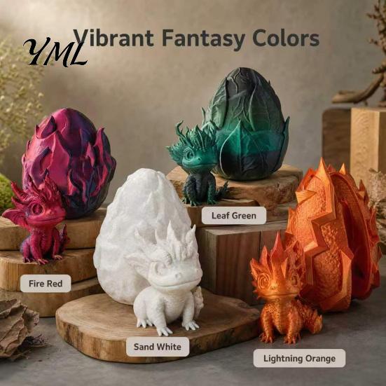 Desktop Dragon Egg with Mini Toy, 3D Printed Miniature Figurine, Decoration for Home Office Model
