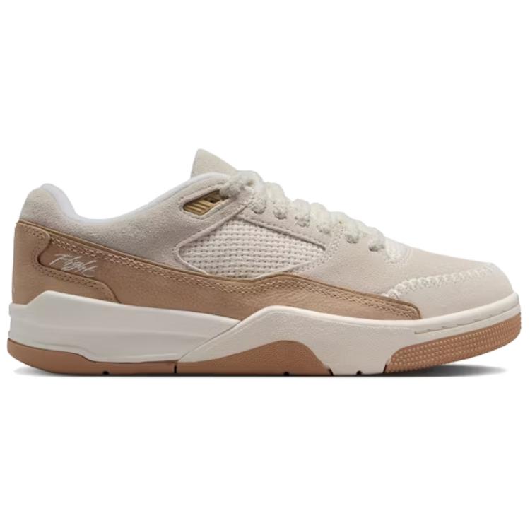 Air Jordan Flight Court SE Açık Ahşap Kahverengisi Kadın Sneakerları Tan Kenevir Yelken IB4414-120