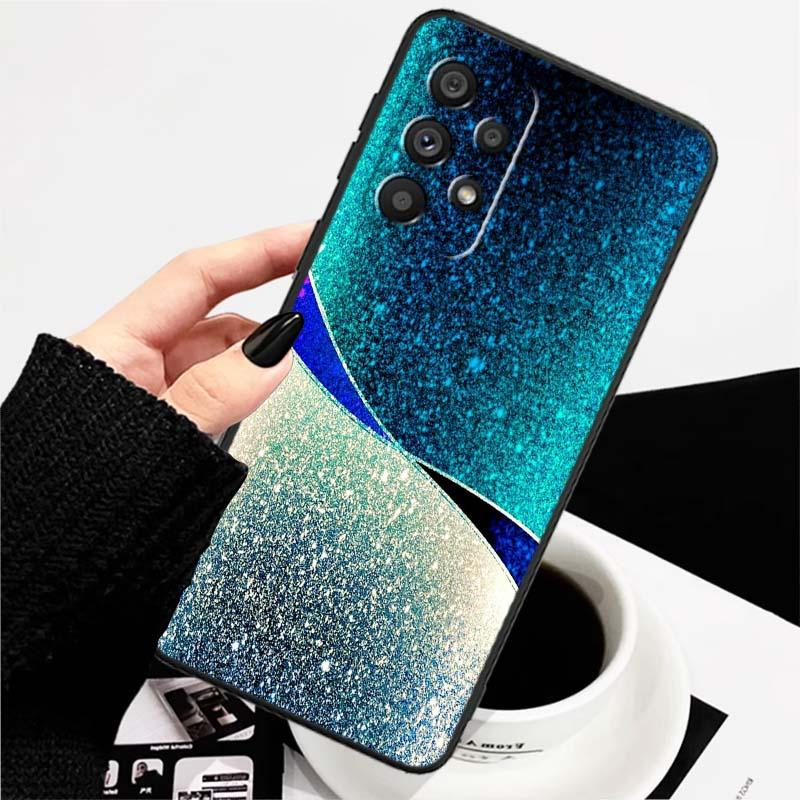

Художественный металлический узор Чехол для телефона Для Samsung A73 A72 A71 A55 A54 A53 A52 A51 A13 A22 A16 A15 A12 A14 A26 A07 5G Черный Galaxy A16 5G