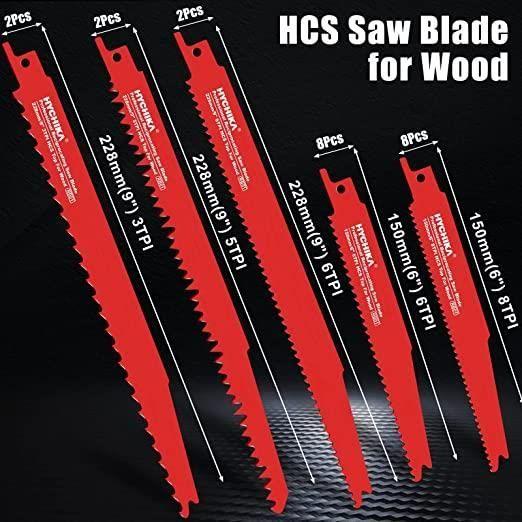 Lames de Scie Sabre, HYCHIKA Lame de Scie 32 PCS Pour La Coupe de Bois et de Métal