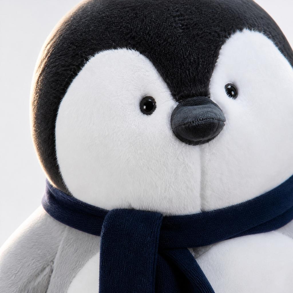 Soft Plush Penguin Stuffed Animal Toy with Scarf Large Size Cuddly Plushie for Kids and Collectors Indoor Use