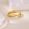 Zirkonia-Würfel Unendliche Ringe für Damen Herren Edelstahl Goldfarbe Offener Verstellbarer Ring Schmuck Valentinstagsgeschenk