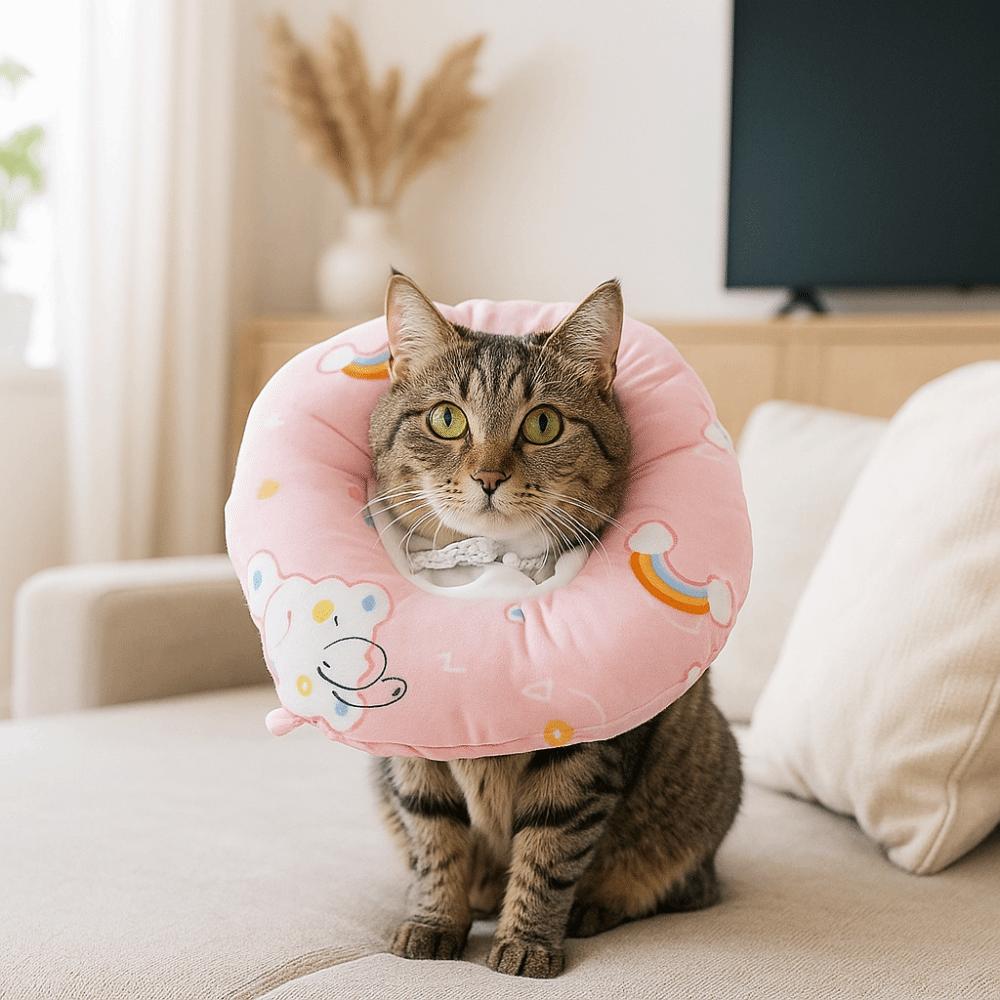 Círculo Isabelino Anti-Mordida para Gato Coleira Ajustável de Recuperação para Gato Coleira de Pescoço para Gato Pós-operatório