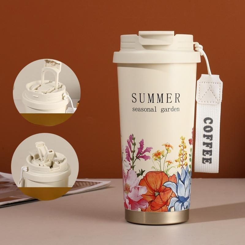 

Ландыш Изолированная чашкаЧашка для водыЛегкая роскошная чашка для кофе с соломинкой Color printing powder