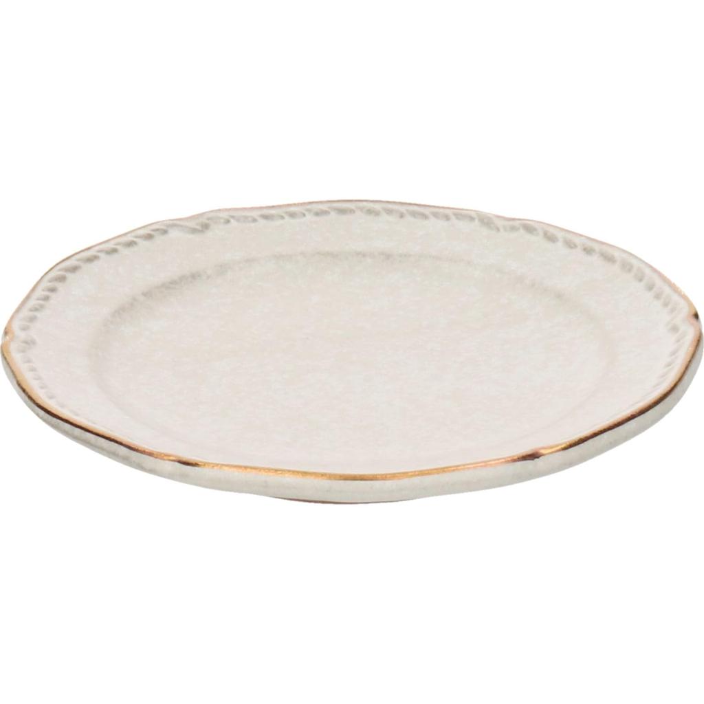 Aito Seisakusho [Stitch Sitch] Plate Small Plate Approx. 12cm Ivory White Mino Ware Made In Japan 111133