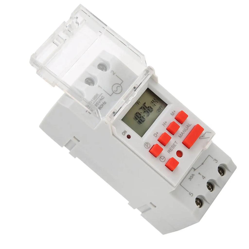 TM919BK  85~265V AC 30A LCD 7 Days Programmable Digital Timer Switches LCD Timer Switches