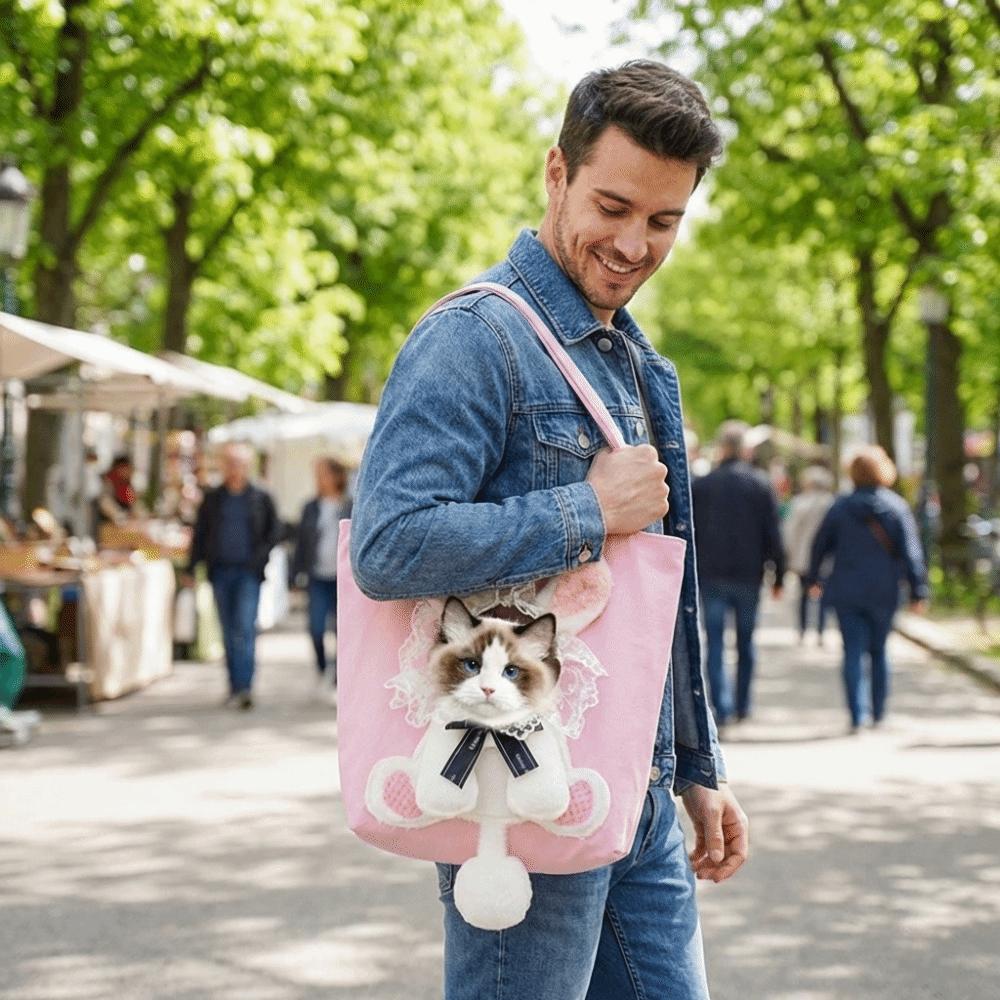 Cartoon Pet Outing Bag Soft Lining Puppy Sling Bag Pet Tote Bag Dog Backpack  Kitten